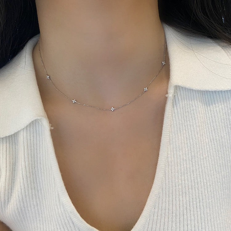 925 Sterling Silver Four Leaf Clover Inlay Necklace – Minimal Daily Wear