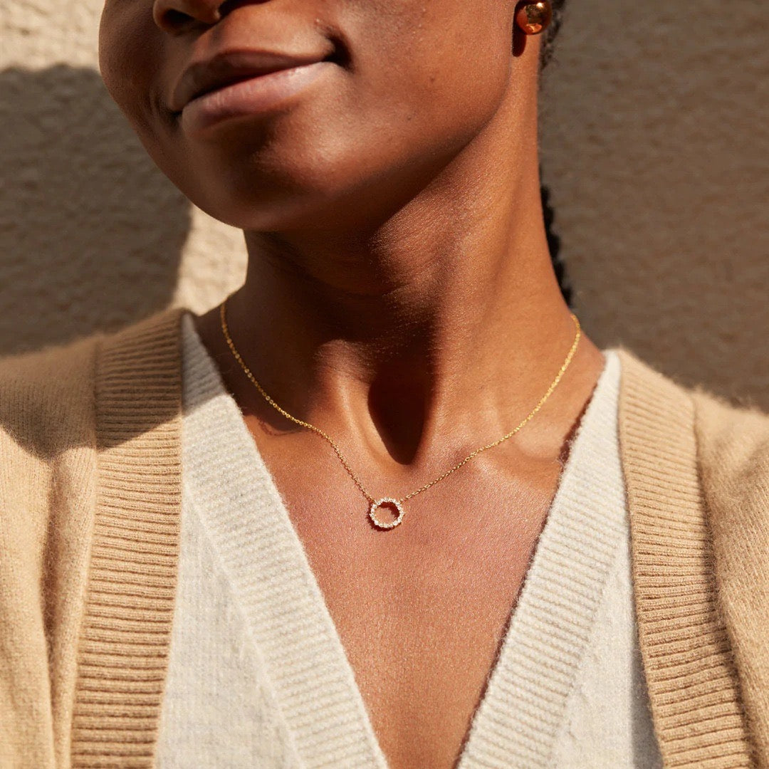 S925 Sterling Silver Circle Pendant Necklace