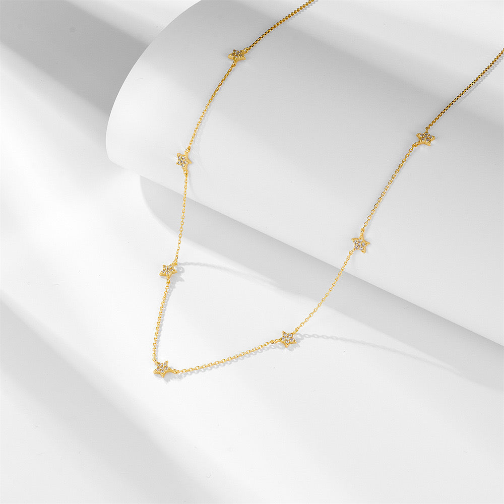 Celeste Star Chain Necklace – 14K Gold Plated