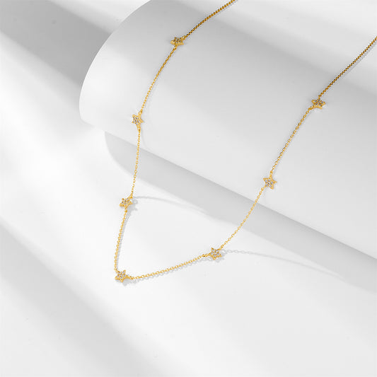 Celeste Star Chain Necklace – 14K Gold Plated