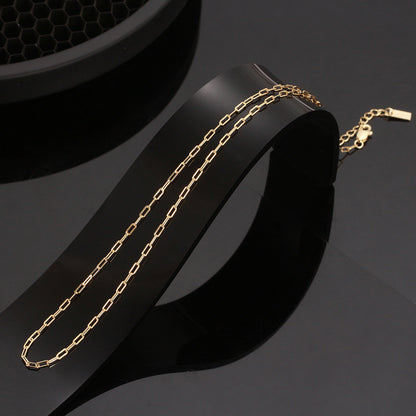 18K Gold Plated Sterling Silver Paperclip Chain Necklace