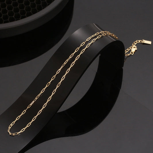 18K Gold Plated Sterling Silver Paperclip Chain Necklace