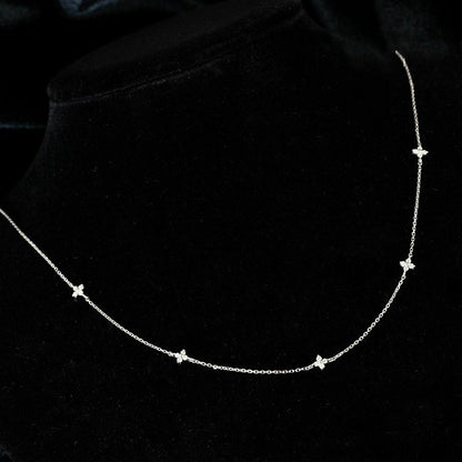 925 Sterling Silver Four Leaf Clover Inlay Necklace – Minimal Daily Wear