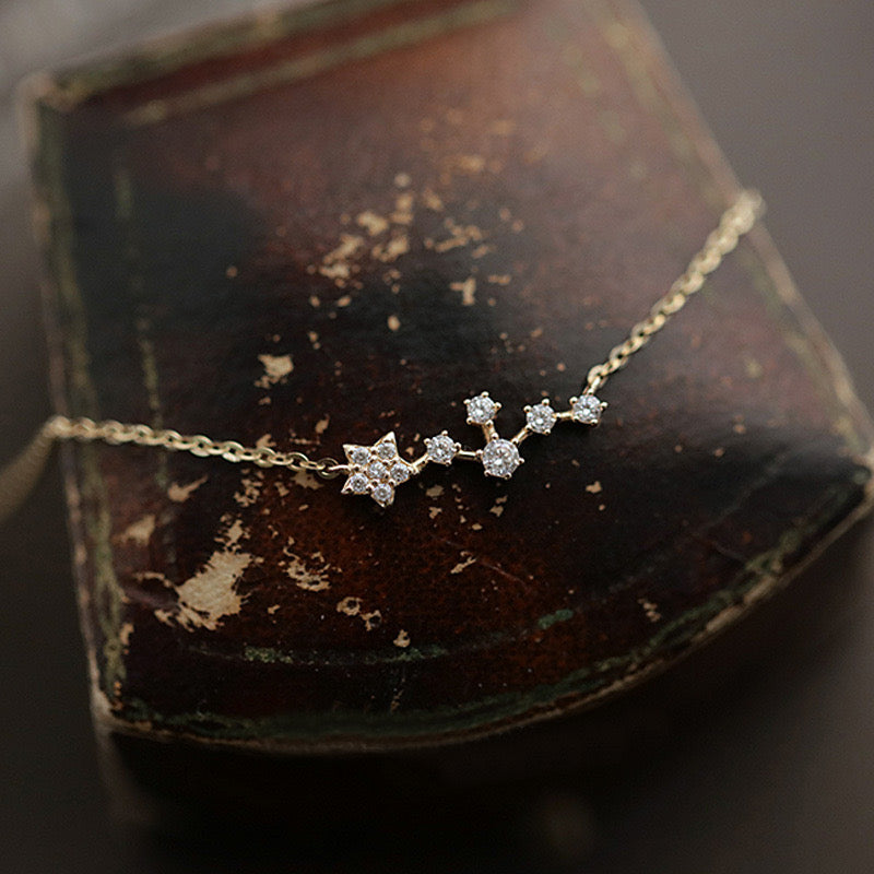 Celeste Star Zircon Necklace – 14K Gold Plated Sterling Silver