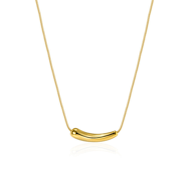 Minimal Curve Bar Necklace – 18K Gold Plated (925 Sterling Silver)