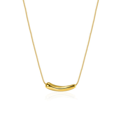 Minimal Curve Bar Necklace – 18K Gold Plated (925 Sterling Silver)