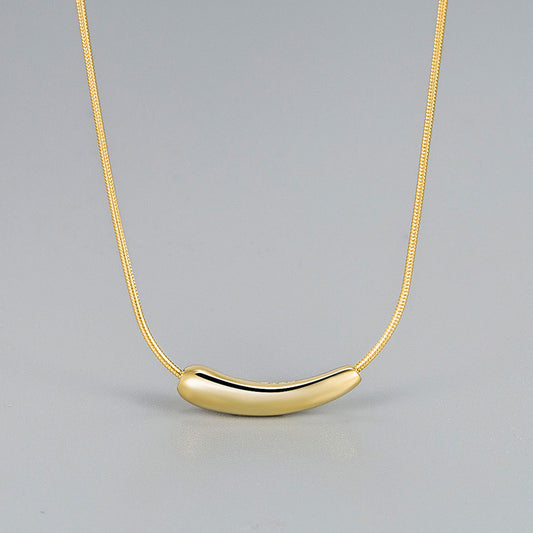 Minimal Curve Bar Necklace – 18K Gold Plated (925 Sterling Silver)