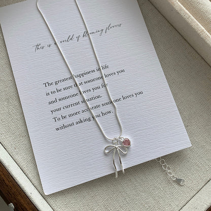 Aurora Bow™ Sterling Silver Zircon Necklace