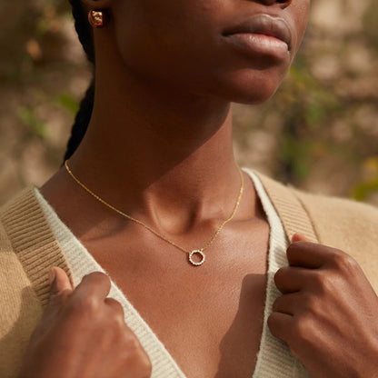 S925 Sterling Silver Circle Pendant Necklace