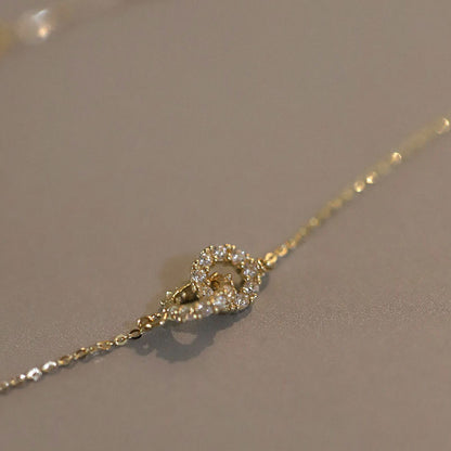"Dainty Crystal Loop Pendant Necklace- 925 Silver"