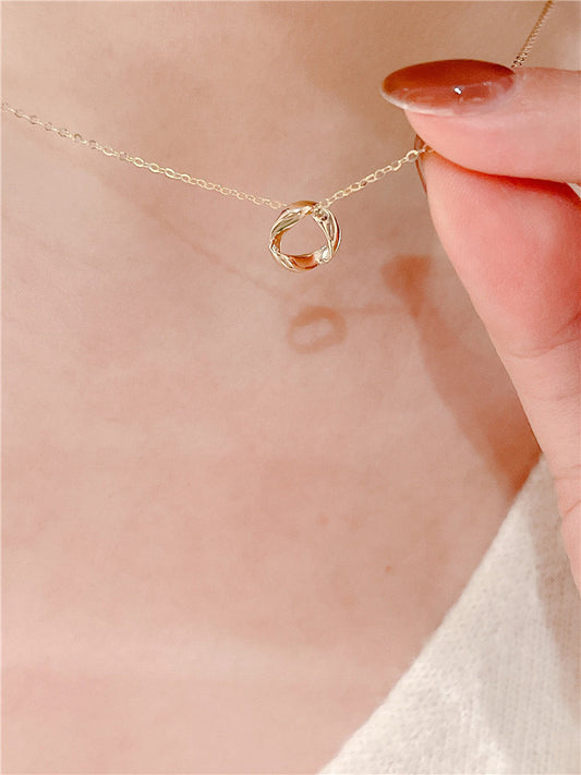 S925 Sterling Silver Sculpted Infinity Circle Pendant Necklace – 18K Gold Plated Minimal Fine Jewellery