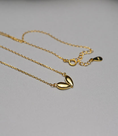 S925 Sterling Silver Petite Heart Necklace – 18K Gold Plated Minimal Pendant